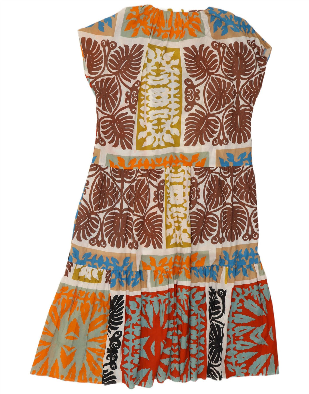 Zara Mujer Maxi Vestido ES 40 XL Algodón Patchwork Multicolor