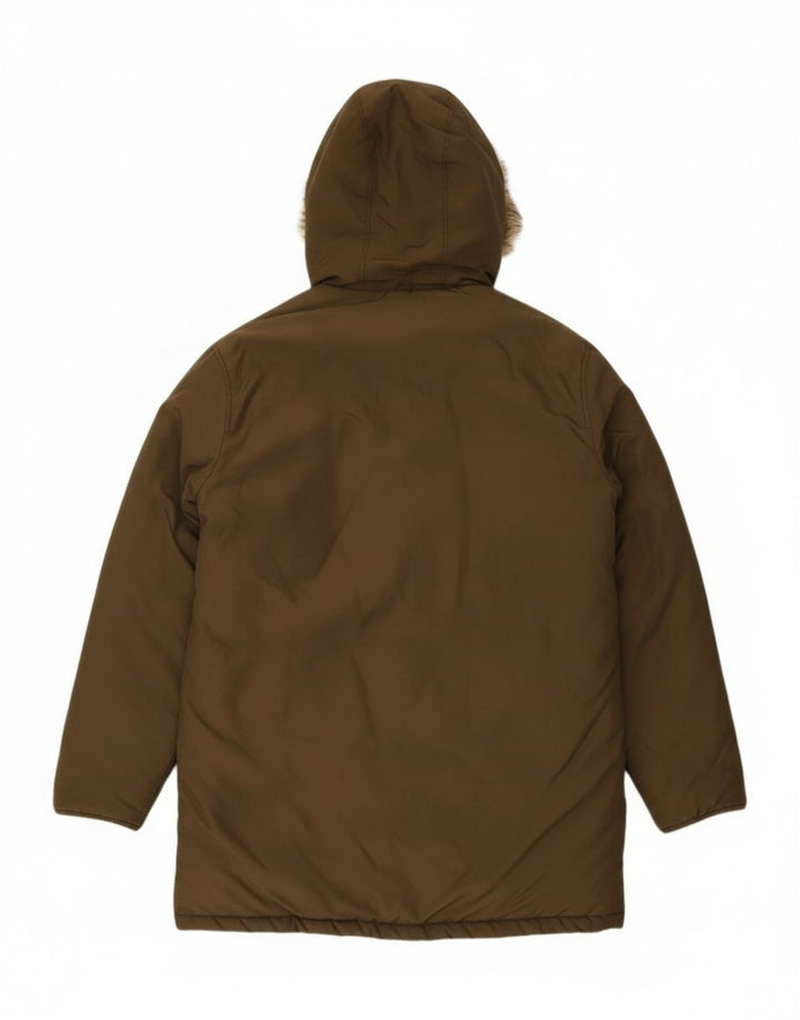 Woolrich Abrigo acolchado con capucha para hombre UK 36 Small Khaki