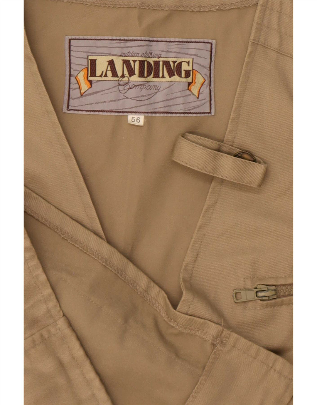 Vintage Mens Utility Gilet IT 56 3XL Poliéster Beige