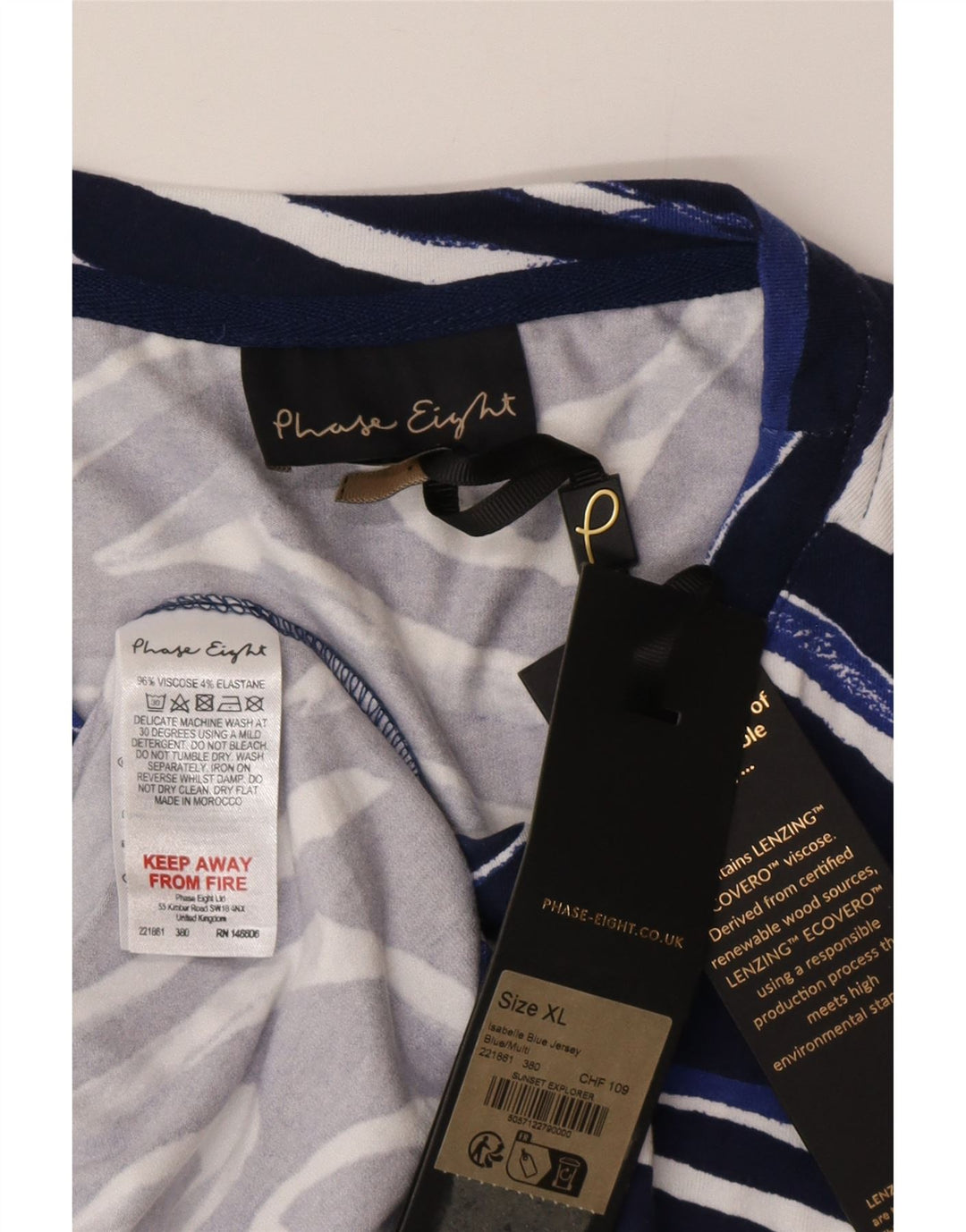 Vestido recto para mujer Phase Eight ES 40 XL Viscosa geométrica azul