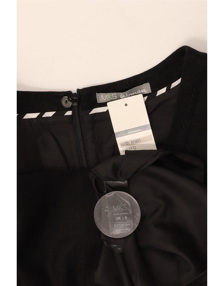 MARKS & SPENCER Vestido tubo para mujer UK 8 Pequeño Lino negro