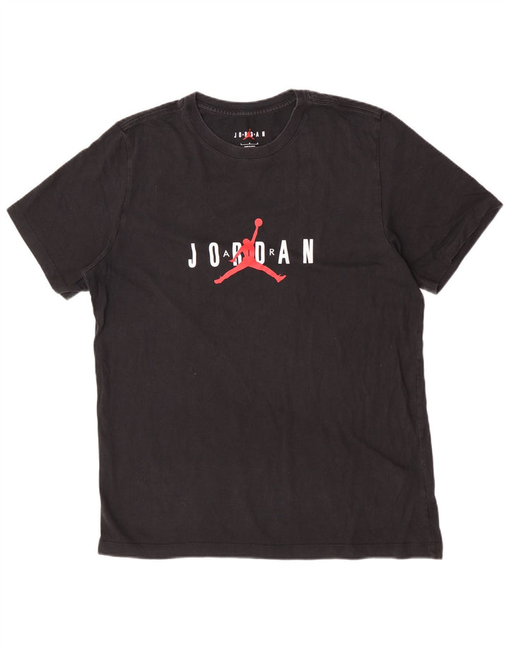 Jordan - Camiseta gráfica para hombre, talla grande, algodón negro