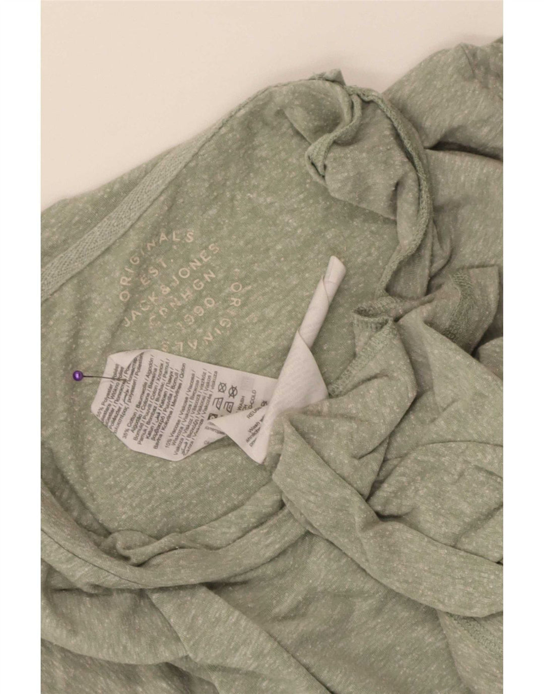 Jack & Jones Hombre Camiseta Top Large Verde Moteado Poliéster