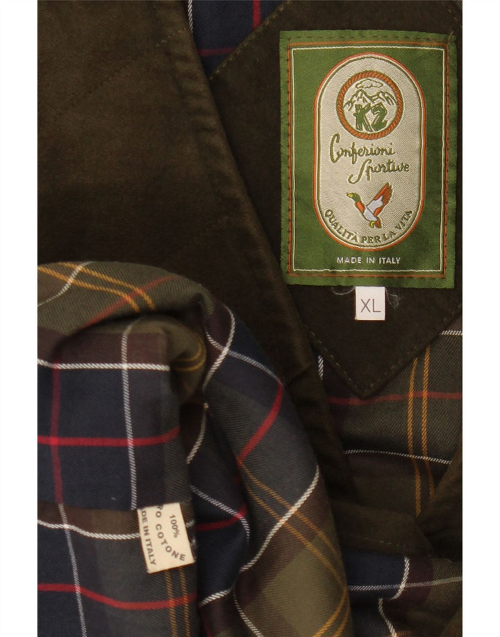 VINTAGE Chaleco utilitario para hombre Reino Unido 42 XL Algodón caqui