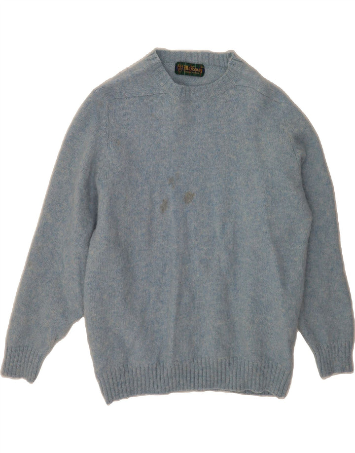 MC KENZY Womens Crew Neck Jumper Sweater 2XL Blue New Wool Vintage MC Kenzy and Second-Hand MC Kenzy from Messina Hembry 