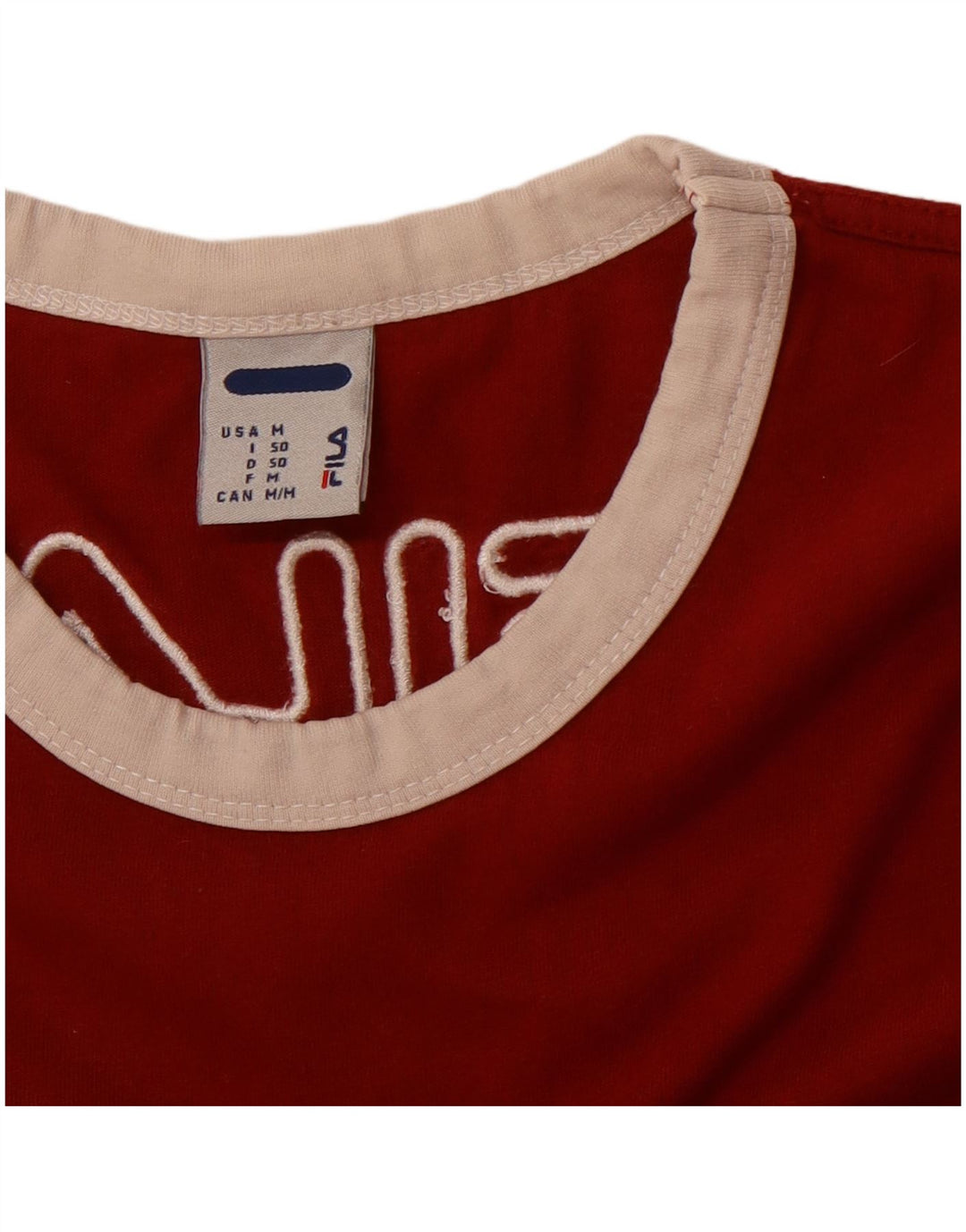 FILA Camiseta gráfica para hombre Top Medium Red Colourblock