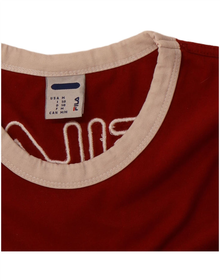 FILA Camiseta gráfica para hombre Top Medium Red Colourblock