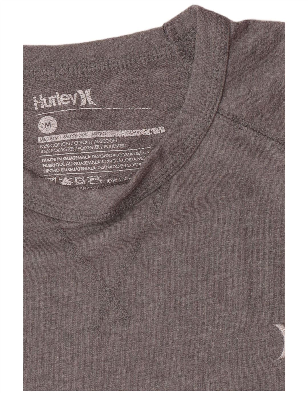 HURLEY Hombre Sudadera Jumper Gris Medio Algodón