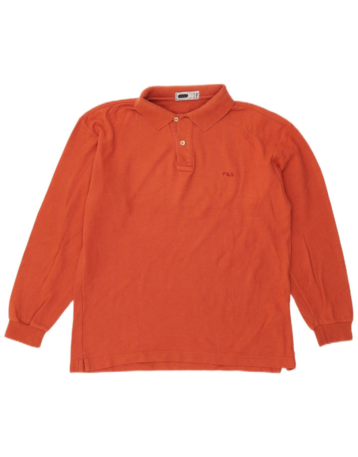 Fila Polo de manga larga para hombre IT 48 Naranja mediano