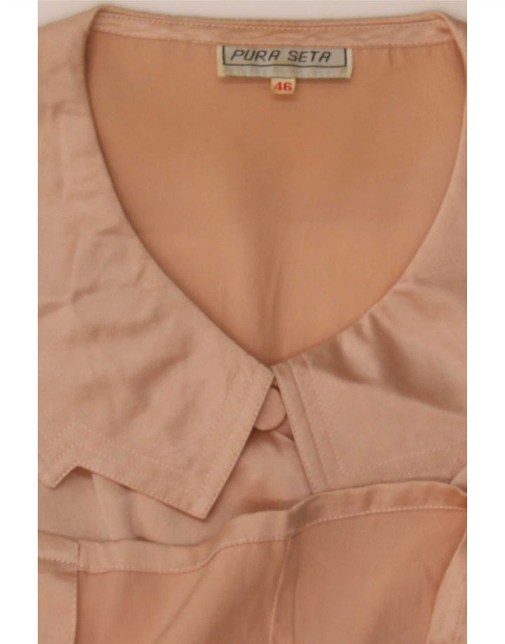 Blusa vintage para mujer IT 46 Seda rosa grande