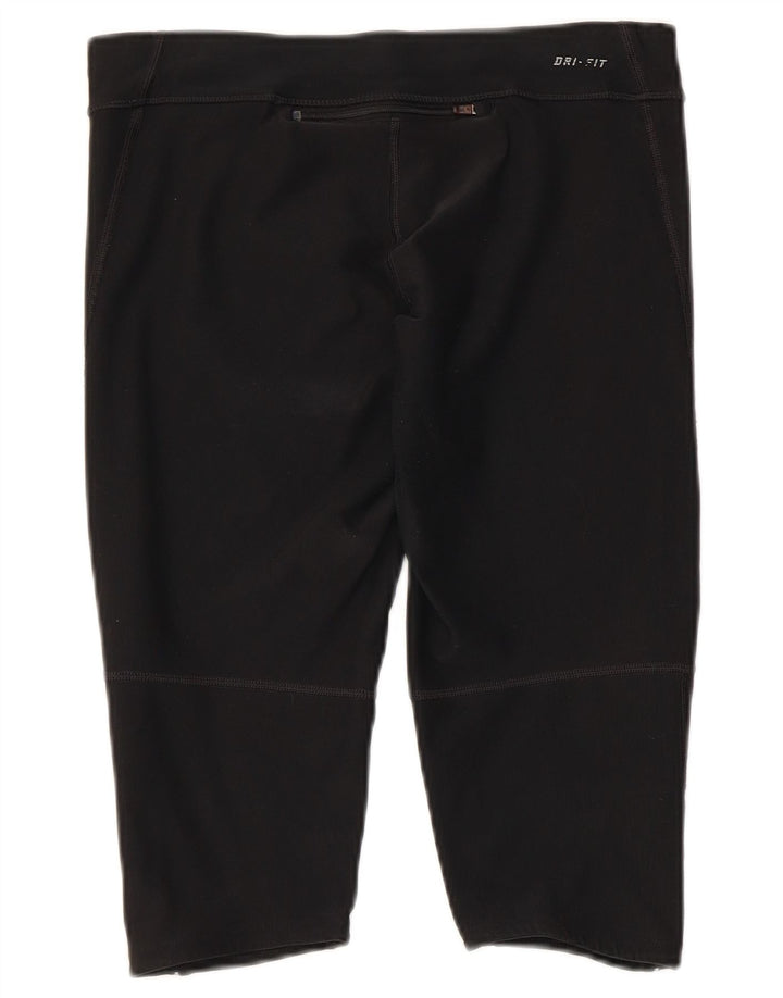 NIKE Leggings Capri Dri Fit para Mujer UK 12 Mediano Negro Poliéster