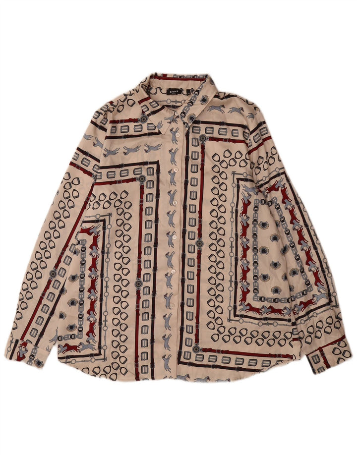 Marella Camisa EMME para mujer UK 42 Poliéster geométrico beige medio