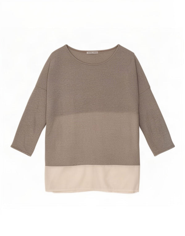 Zara Top tipo túnica extragrande con manga 3/4 para mujer, UK 44, color gris medio