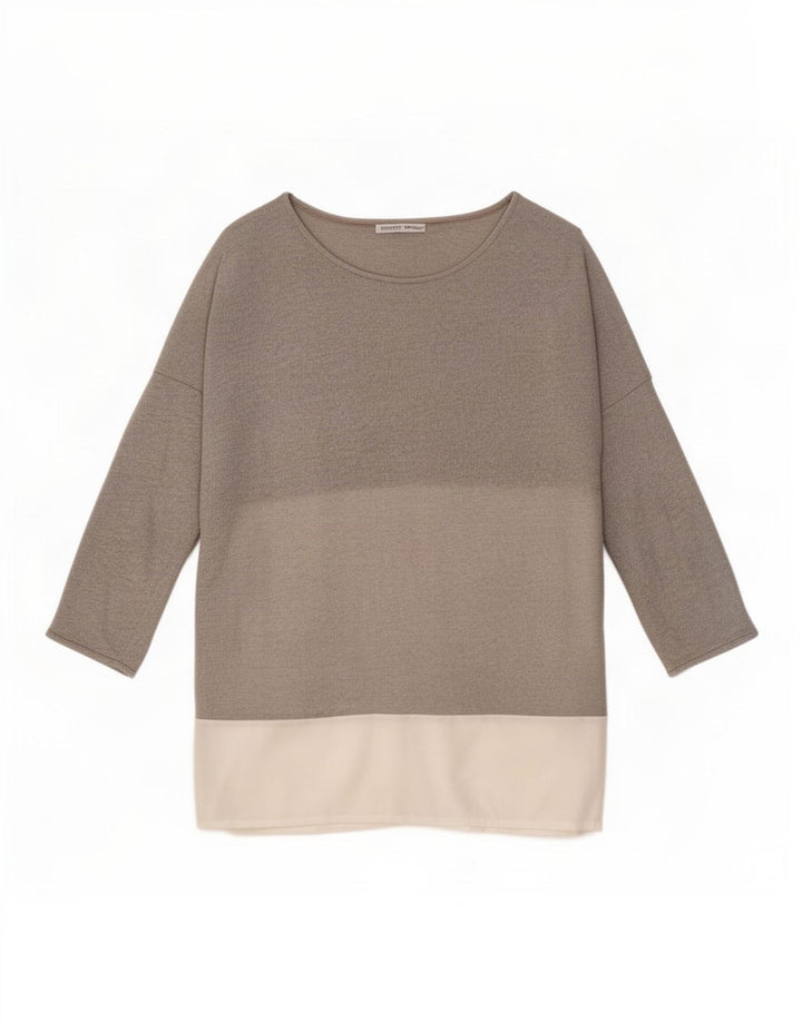 Zara Top tipo túnica extragrande con manga 3/4 para mujer, UK 44, color gris medio