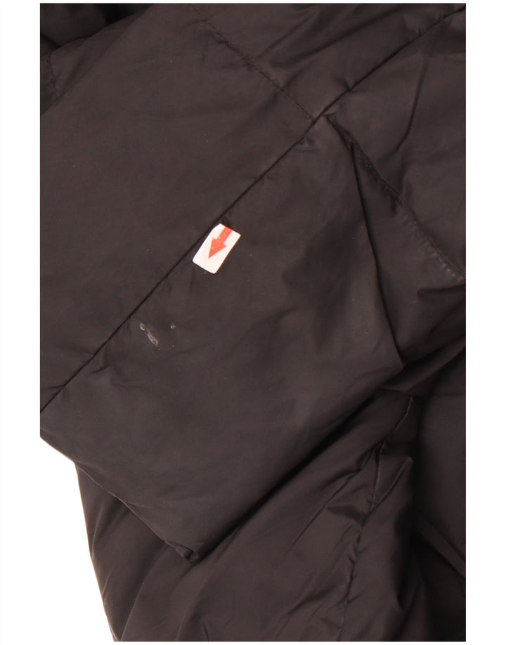 Zara Mujer Abrigo Acolchado Extragrande Con Capucha UK 44 Mediano Poliamida Negro