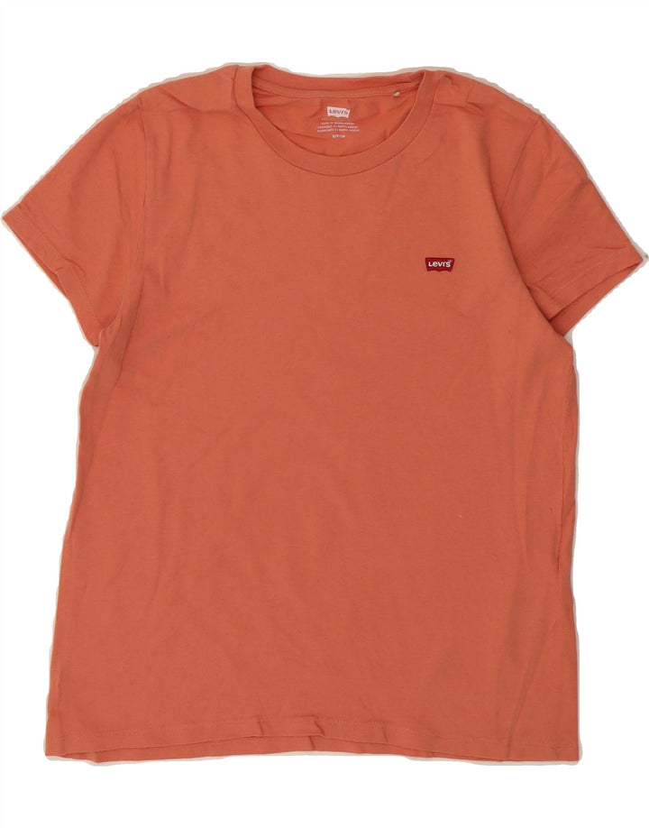 LEVI'S Womens Oversized T-Shirt Top UK 10 Small Orange Cotton Vintage Levi's and Second-Hand Levi's from Messina Hembry 