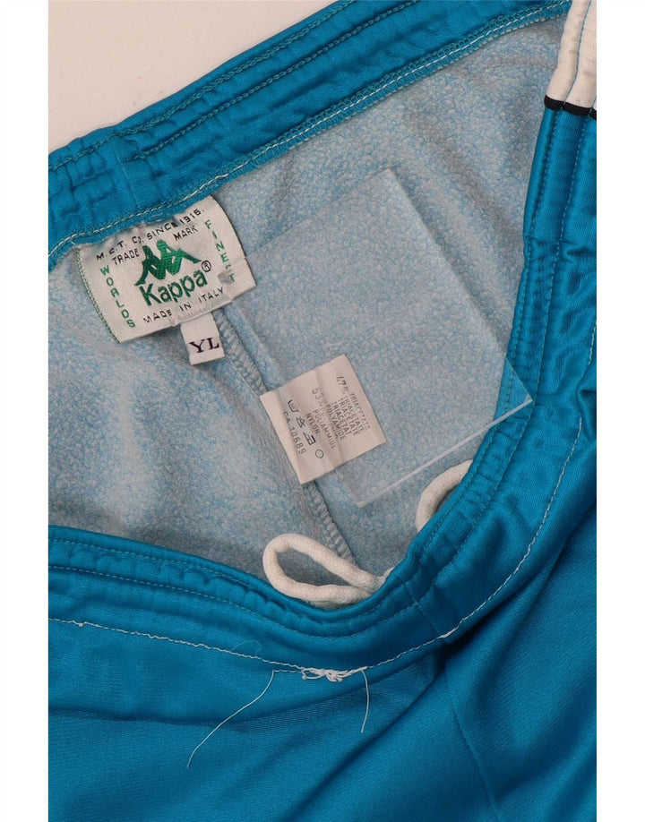Kappa Hombre Pantalones De Chándal Gráficos De Triacetato Con Bloques De Color Azul Grande