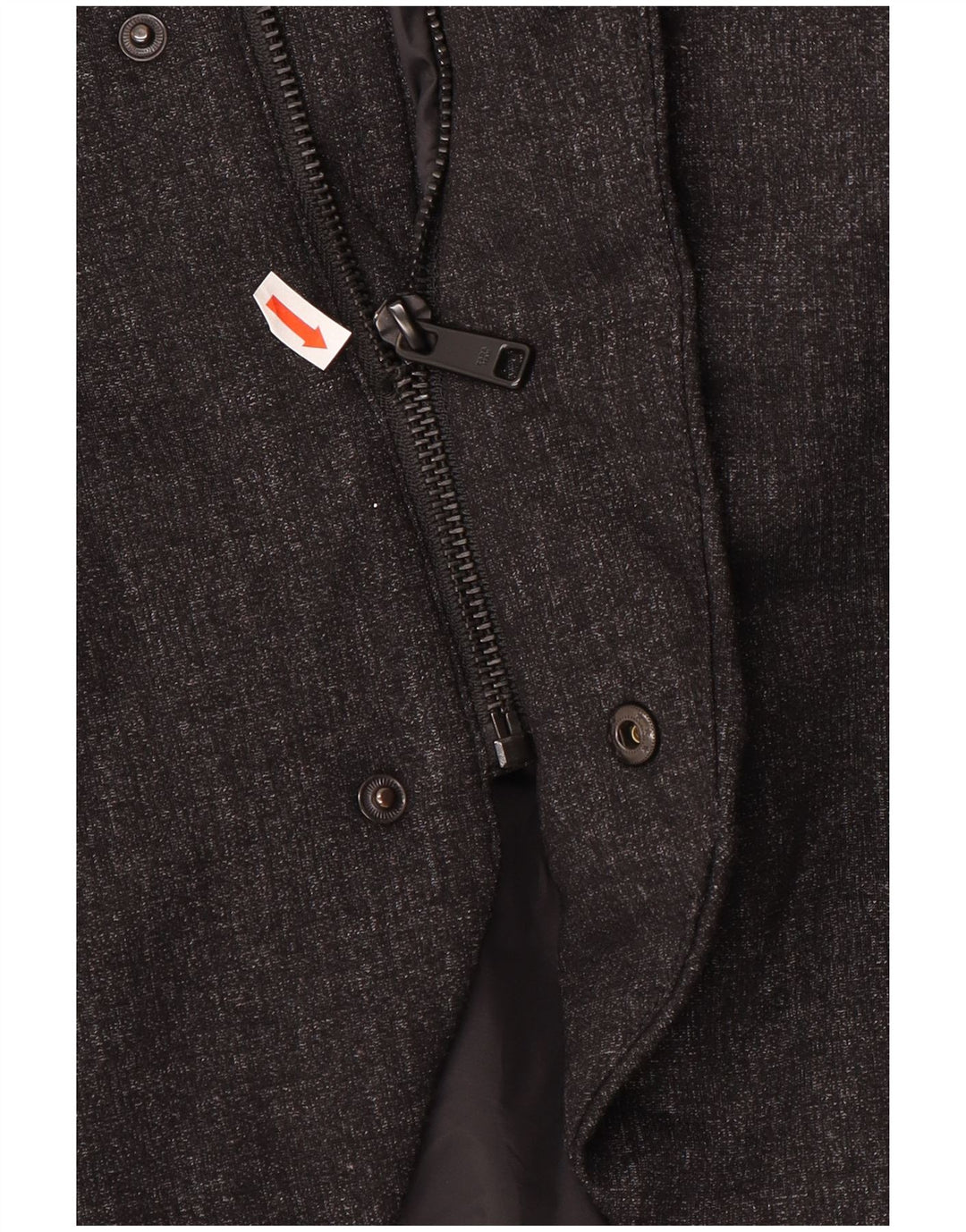 ZARA Hombre Abrigo acolchado UK 40 Large Poliéster negro