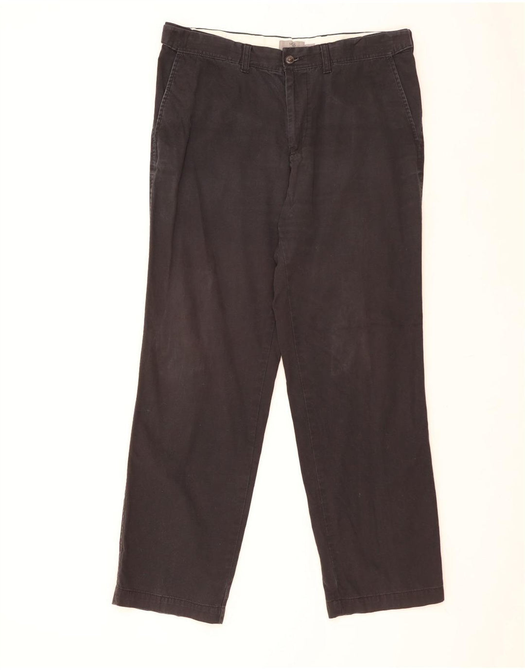 Marks & Spencer Pantalones chinos regulares para hombre W36 L31 Algodón negro