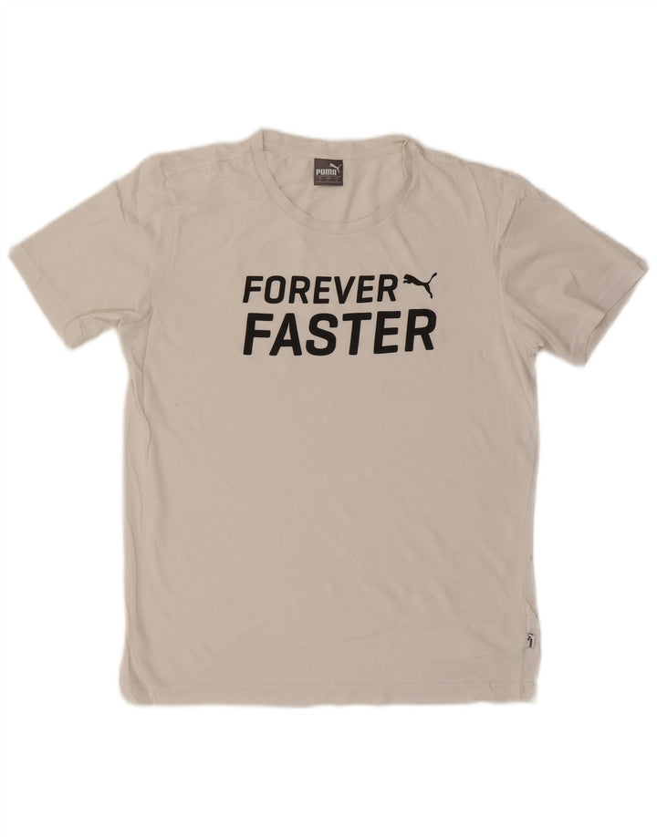 PUMA Camiseta gráfica para hombre Top Small White