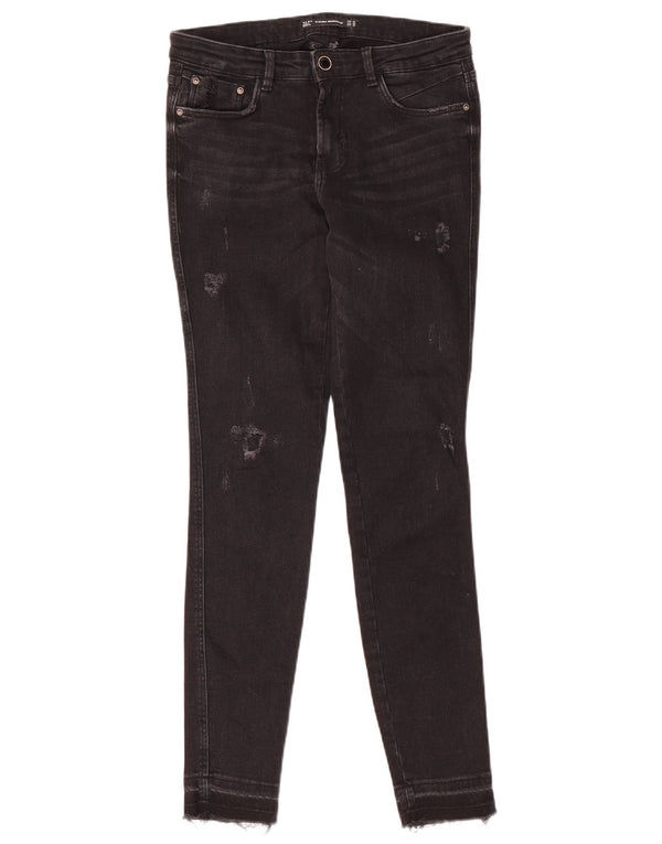 Zara Vaqueros pitillo desgastados Trafaluc para mujer EU 38 Small W28 L29 Negro