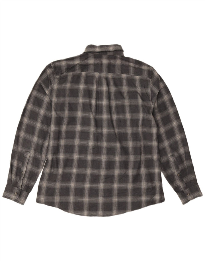 Eddie Bauer Camisa de franela para hombre Poliéster a cuadros azul marino grande