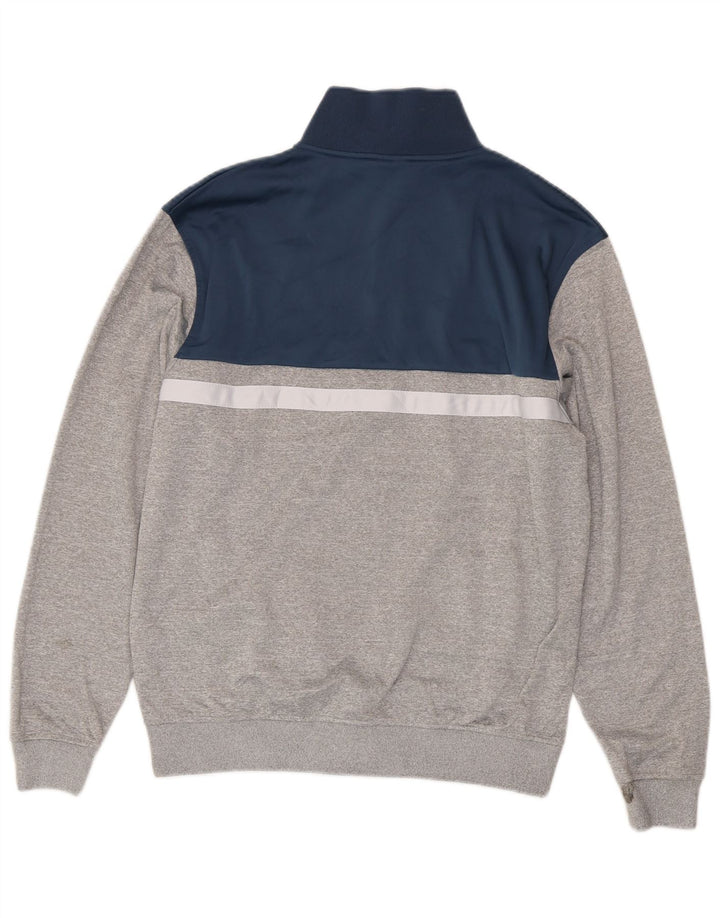 Ellesse Hombre Chándal Top Chaqueta Grande Gris Colorblock Poliéster