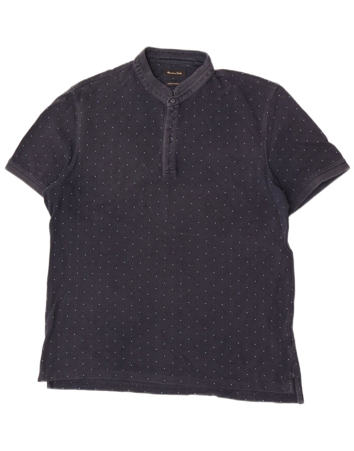 Polo Massimo Dutti Hombre XL Azul Marino Lunares