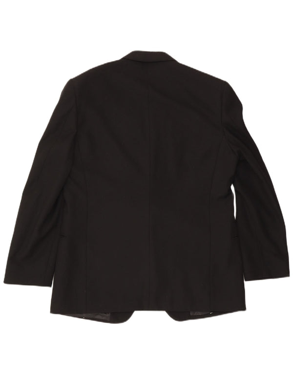 Mario Zegna Chaqueta tipo blazer con 1 botón para hombre UK 40 Large Black Wool