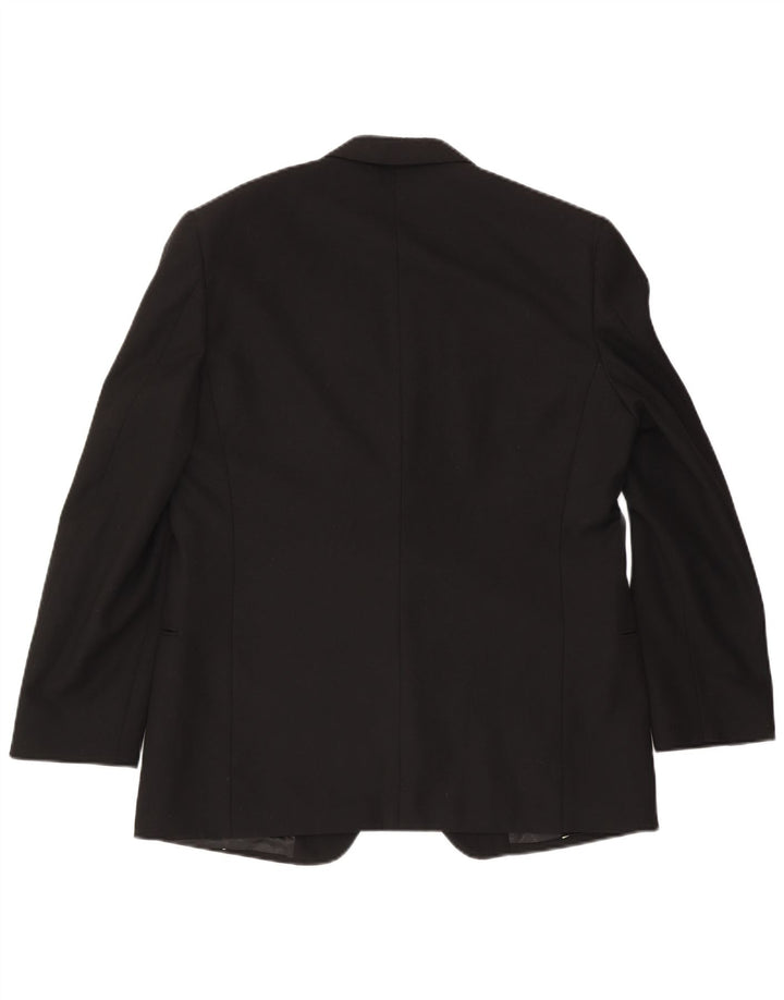 Mario Zegna Chaqueta tipo blazer con 1 botón para hombre UK 40 Large Black Wool