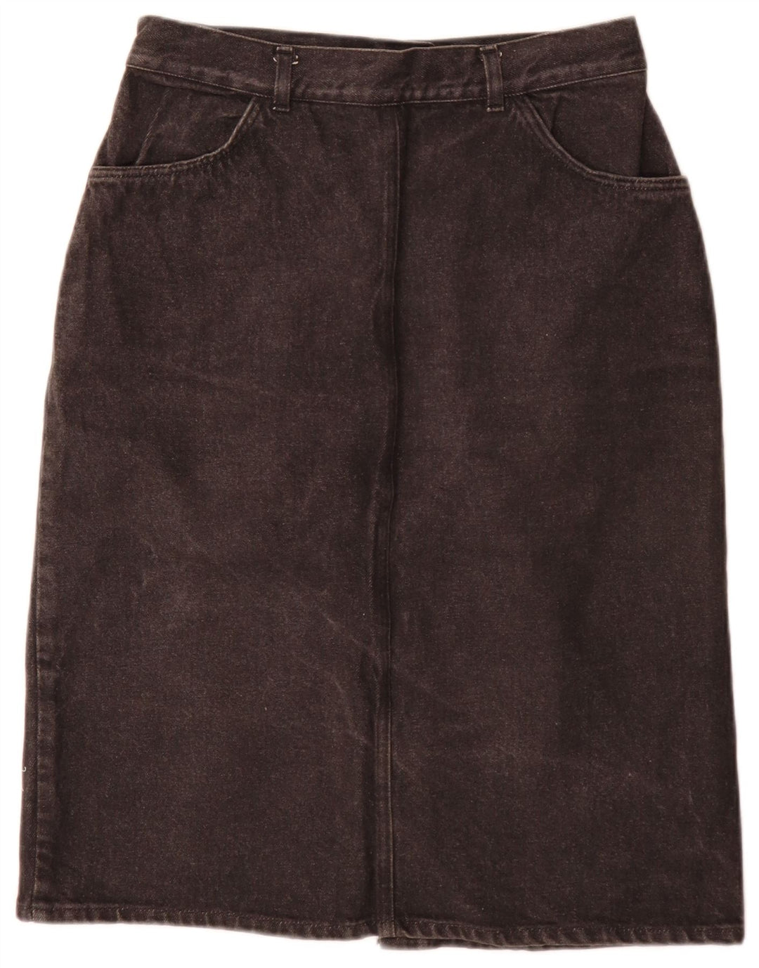 Falda vaquera vintage para mujer W28 gris medio floral