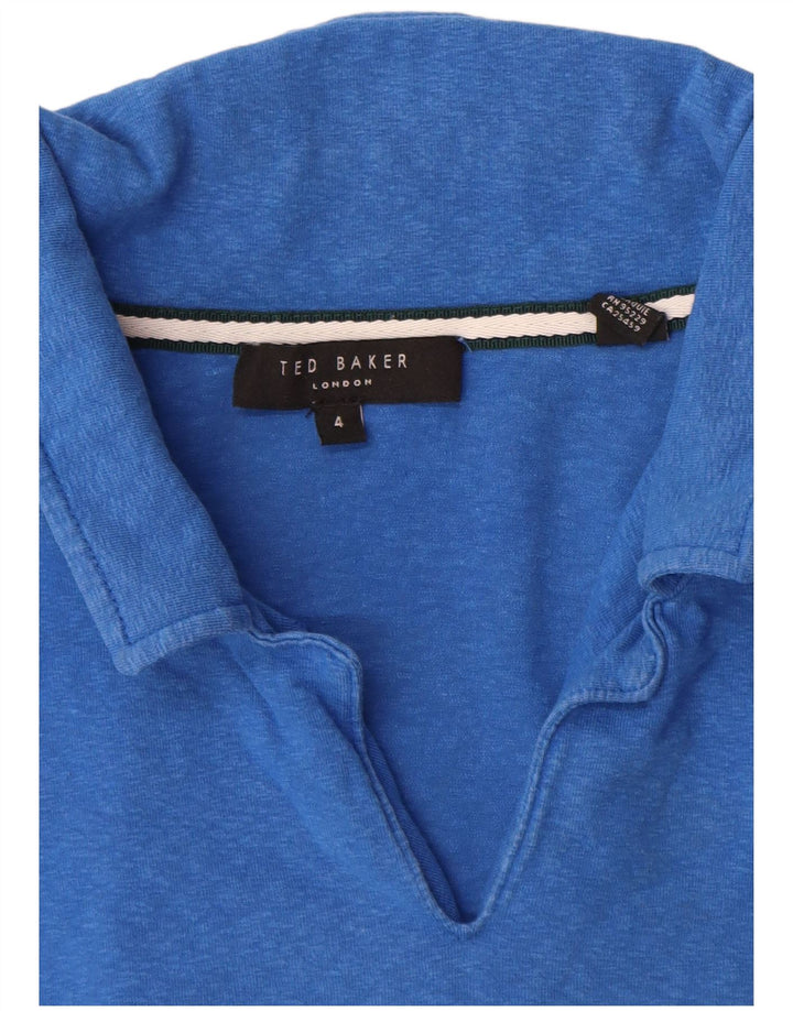 Polo Ted Baker para hombre talla 4 grande algodón azul