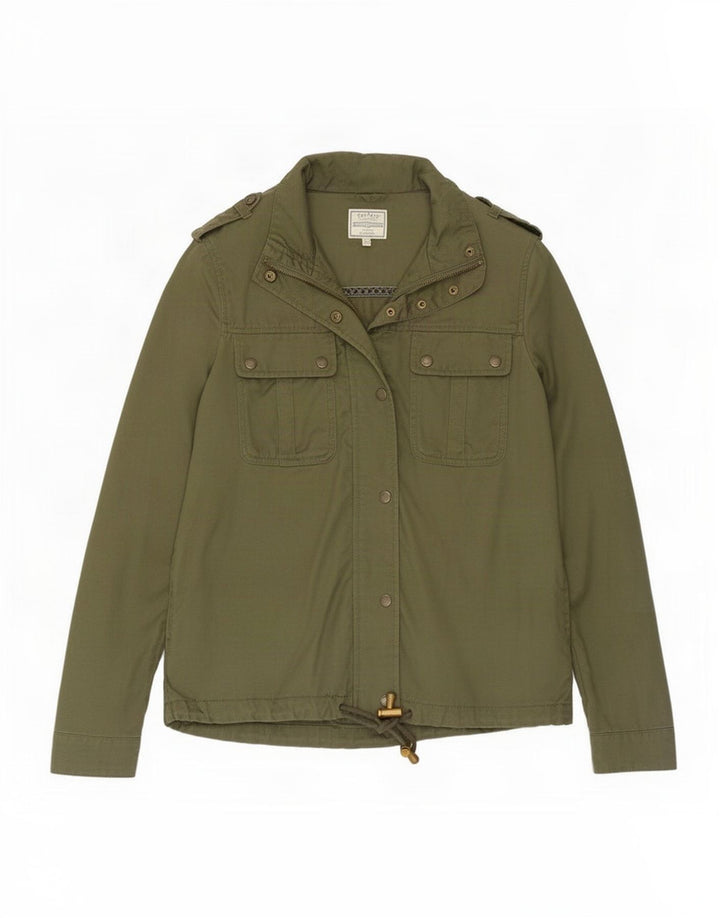 Chaqueta militar utilitaria para mujer Fat Face UK 8 Small Khaki Lyocell