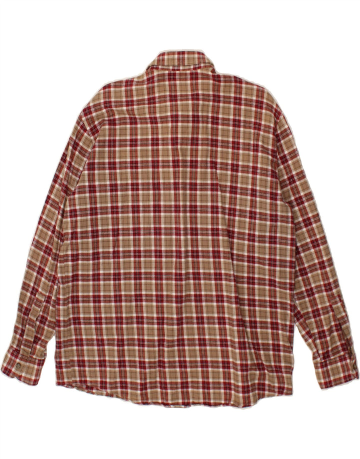 EUROPEAN PROJECT Mens Flannel Shirt Large Beige Check Cotton Vintage European Project and Second-Hand European Project from Messina Hembry 