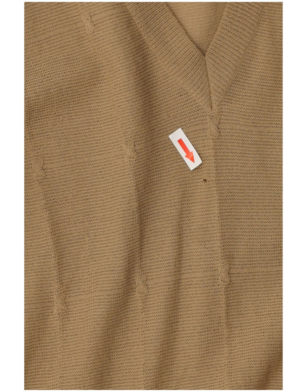 VINTAGE Mujer V-Cuello Jersey Suéter Reino Unido 12 Medio Beige