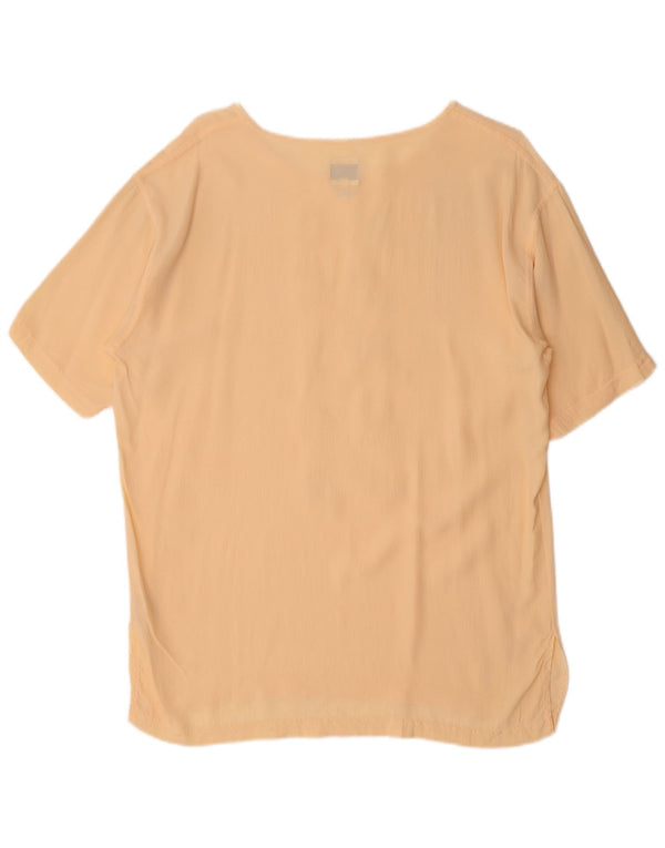 Moschino Mujer Blusa Estampada Top UK 44 Acetato Amarillo Medio