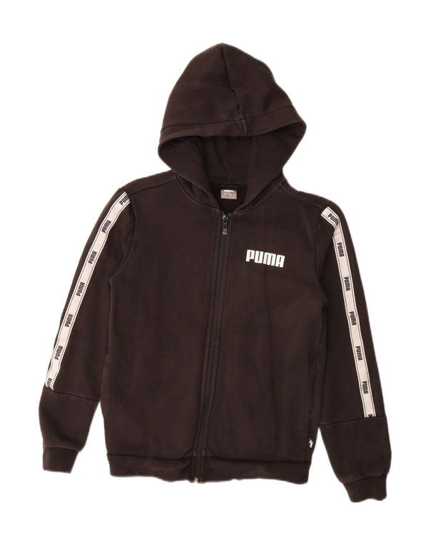 PUMA Sudadera con capucha y cremallera gráfica para niños 11-12 años Algodón color block negro