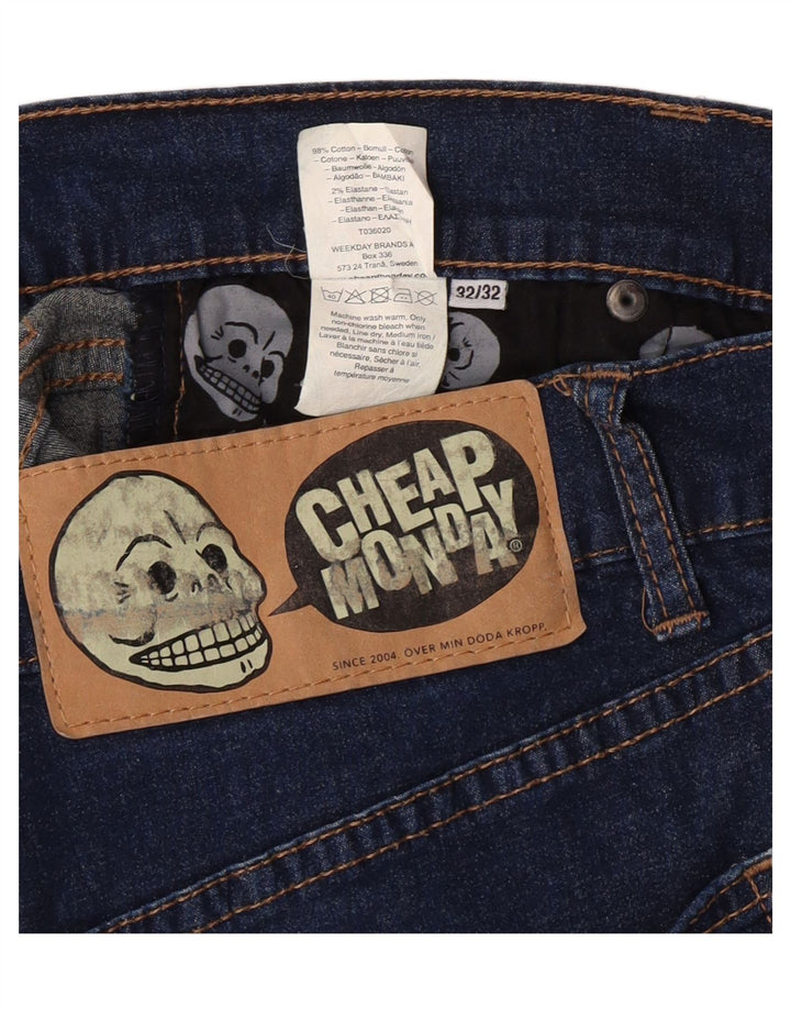 CHEAP MONDAY Womens Straight Jeans W32 L32 Navy Blue Cotton