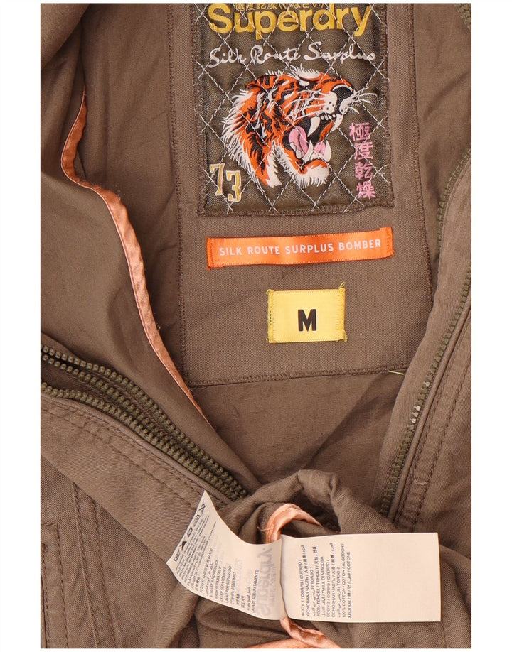 Superdry Chaqueta Bomber De Manga 3/4 Para Mujer UK 44 Tencel Gris Medio
