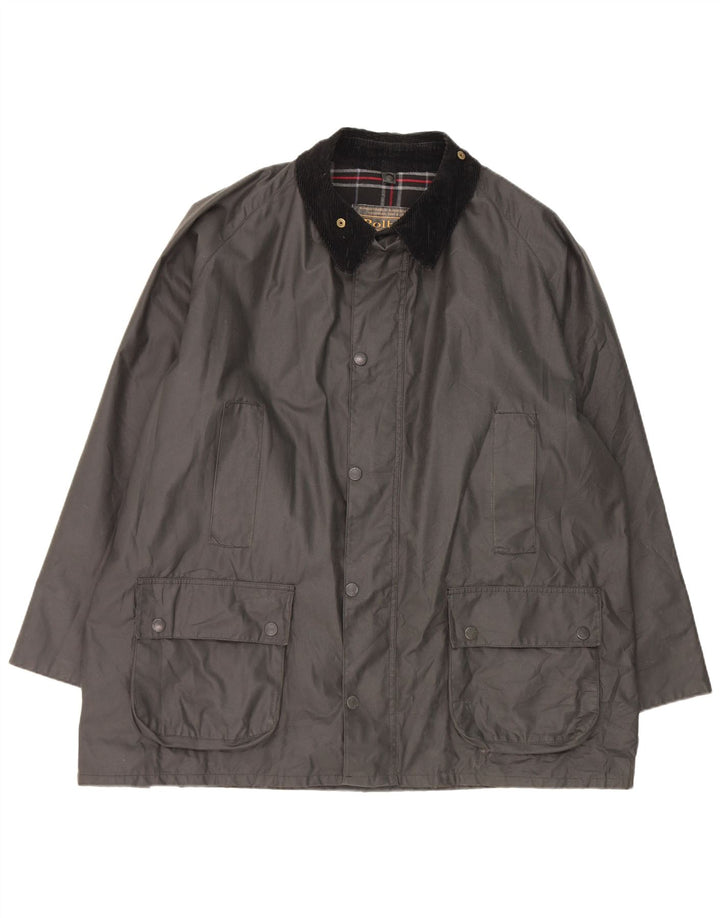 Polbot Chaqueta de algodón encerado para hombre UK 42 XL Negro