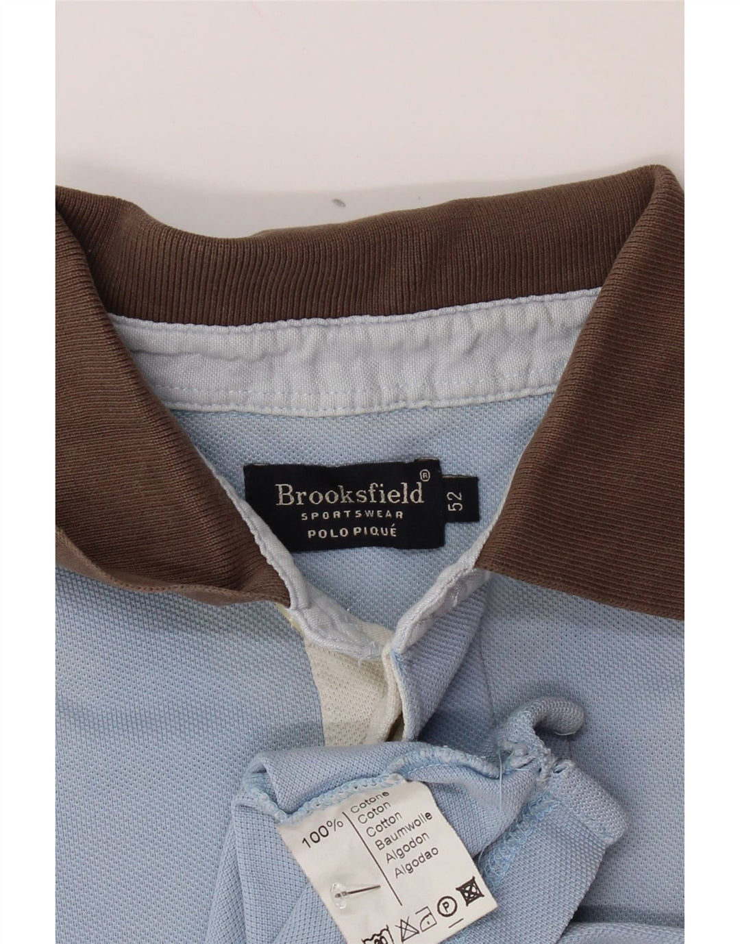 BROOKSFIELD Polo de rugby para hombre IT 52 Algodón azul grande