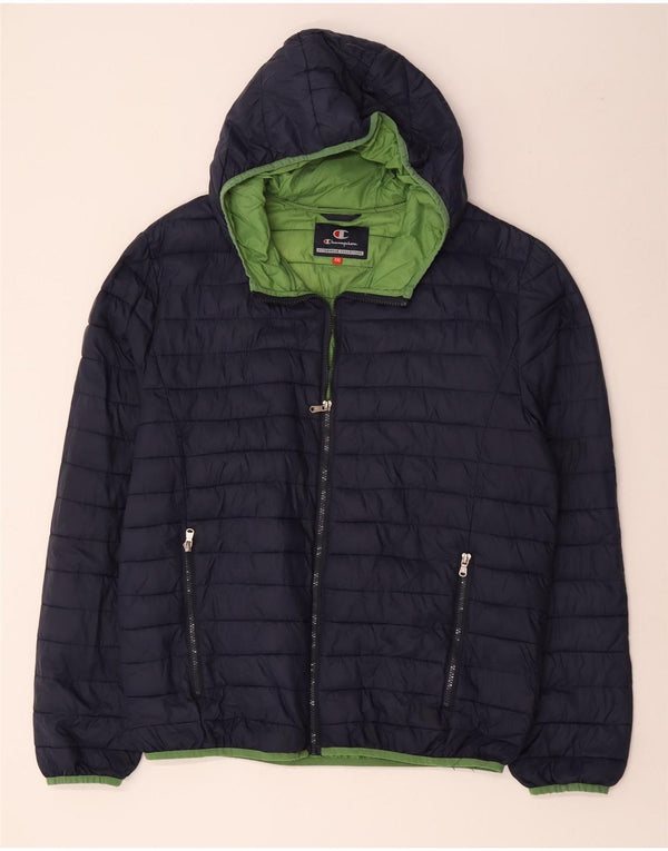 Champion Chaqueta acolchada con capucha para hombre UK 44 2XL Poliamida azul marino