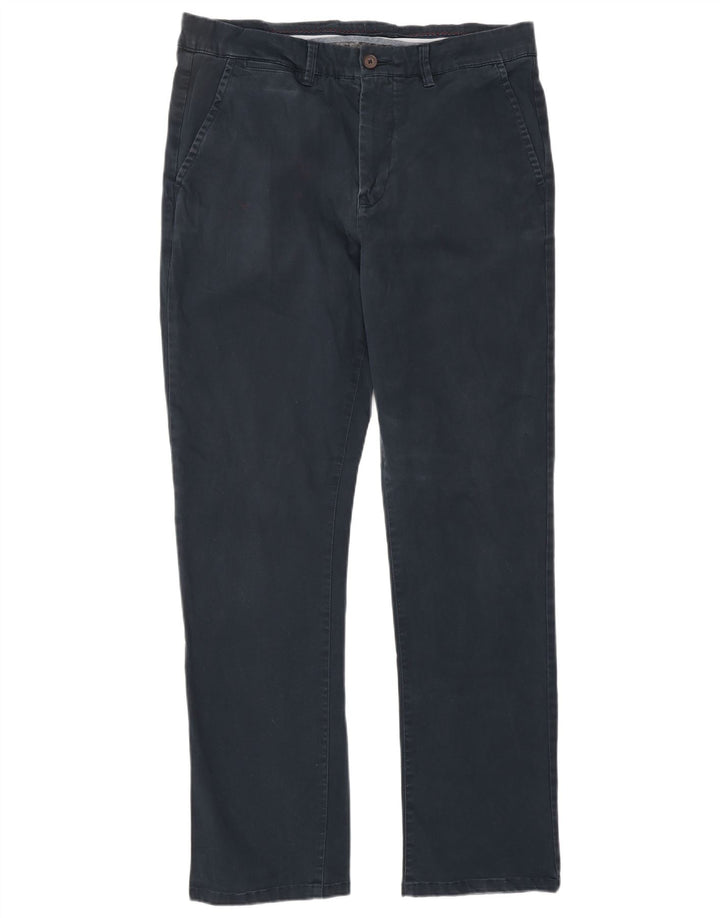CREW CLOTHING Pantalón chino recto para hombre W34 L32 Azul marino