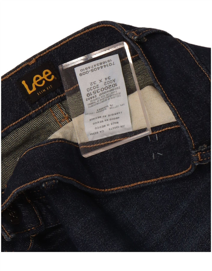 Vaqueros ajustados para hombre Lee W34 L32 Algodón azul marino