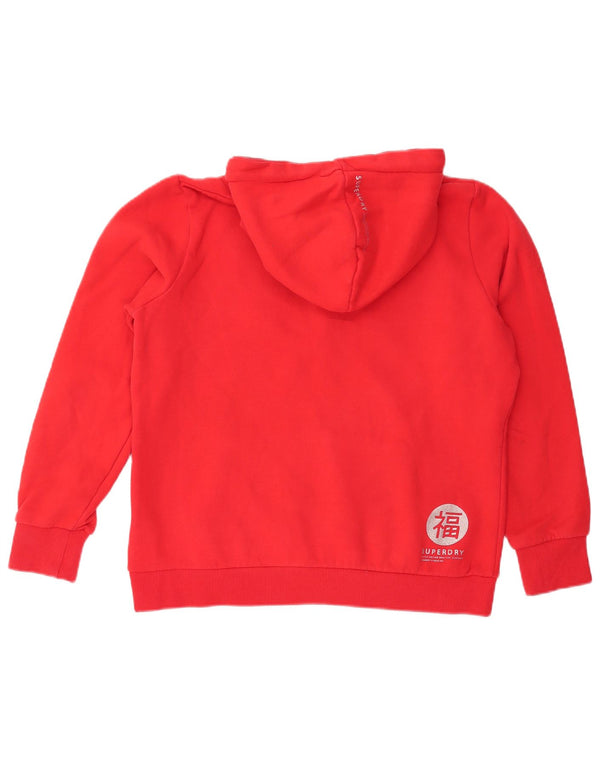 SUPERDRY Jersey con capucha gráfica para mujer UK 46 Large Red Cotton