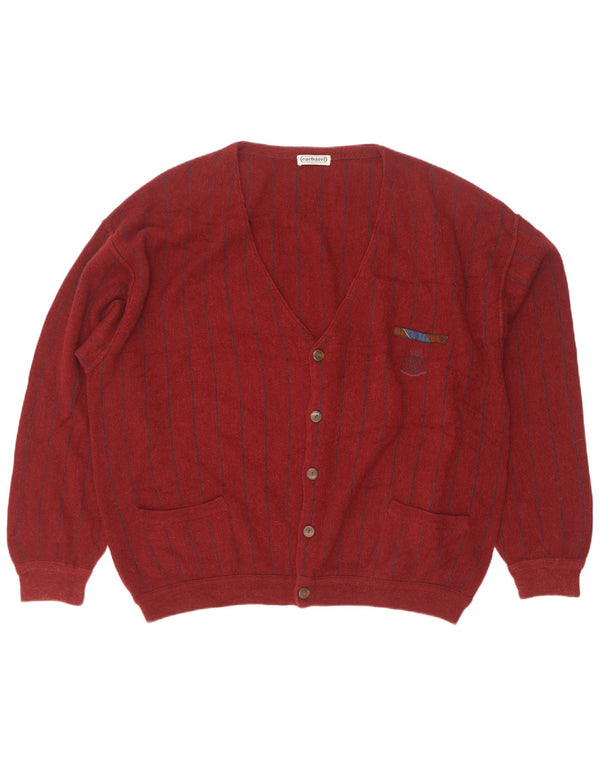 Cacharel Cárdigan para hombre EU 56 2XL Cachemira a rayas burdeos