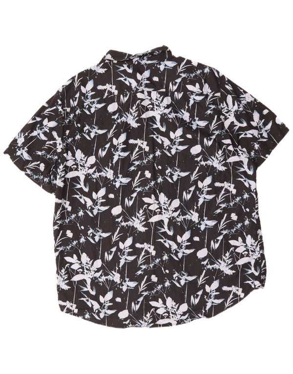 LEVI'S Camisa estándar de manga corta para hombre XL Algodón floral negro