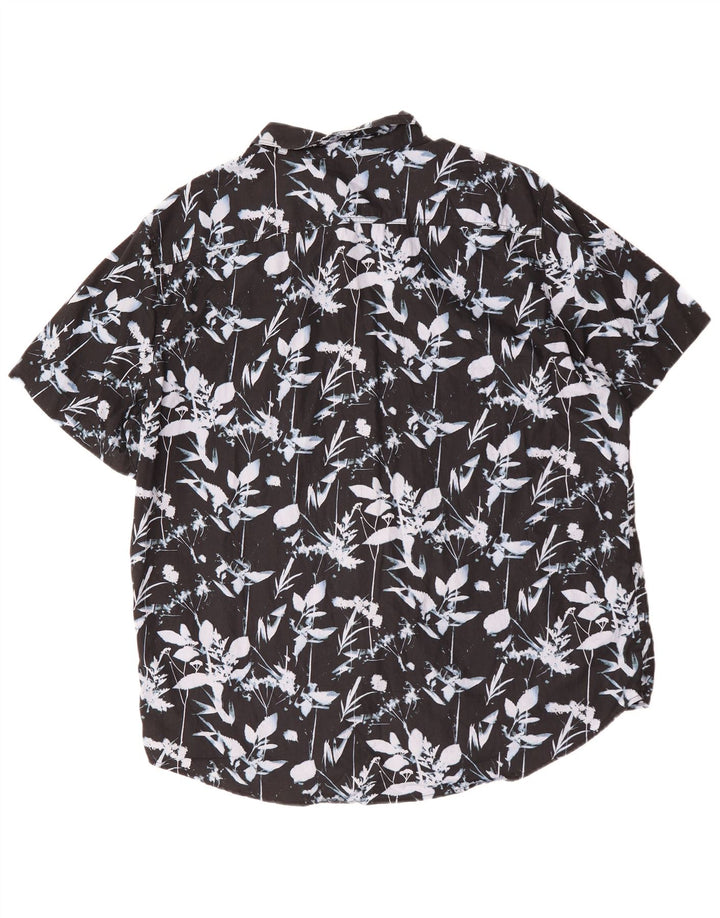 LEVI'S Camisa estándar de manga corta para hombre XL Algodón floral negro