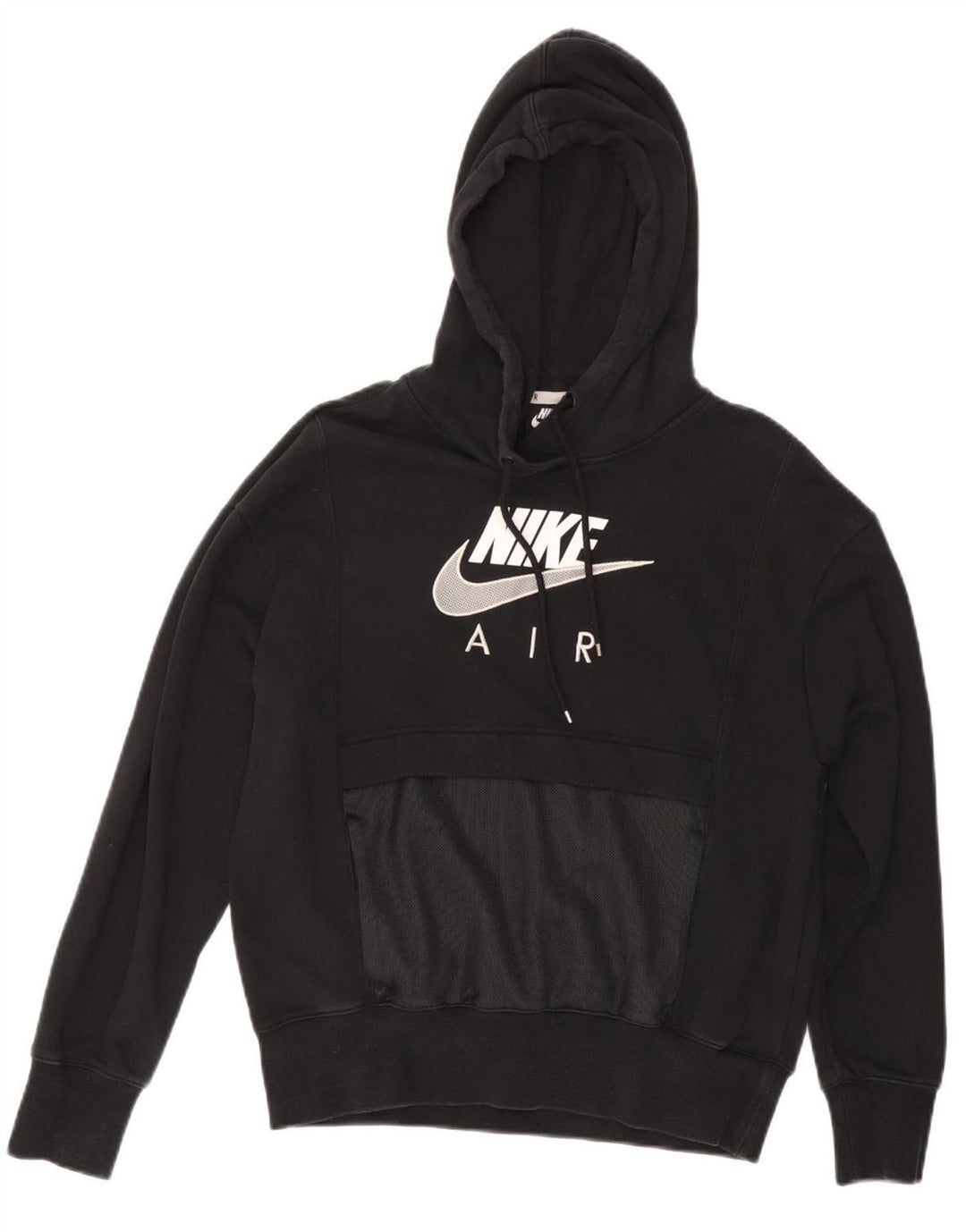 NIKE Mujer Air Oversize Graphic Sudadera con Capucha Jersey UK 6 XS Algodón Negro