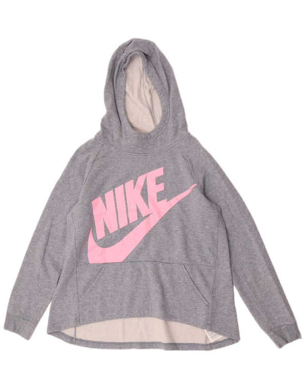 Nike - Sudadera con capucha para niña (13-14 años, talla XL, algodón gris)
